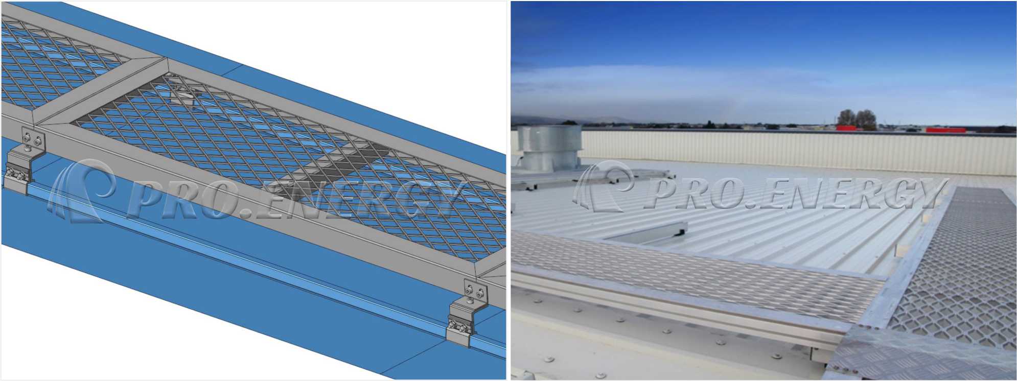 High-load-bearing galvanized steel roof walkway
