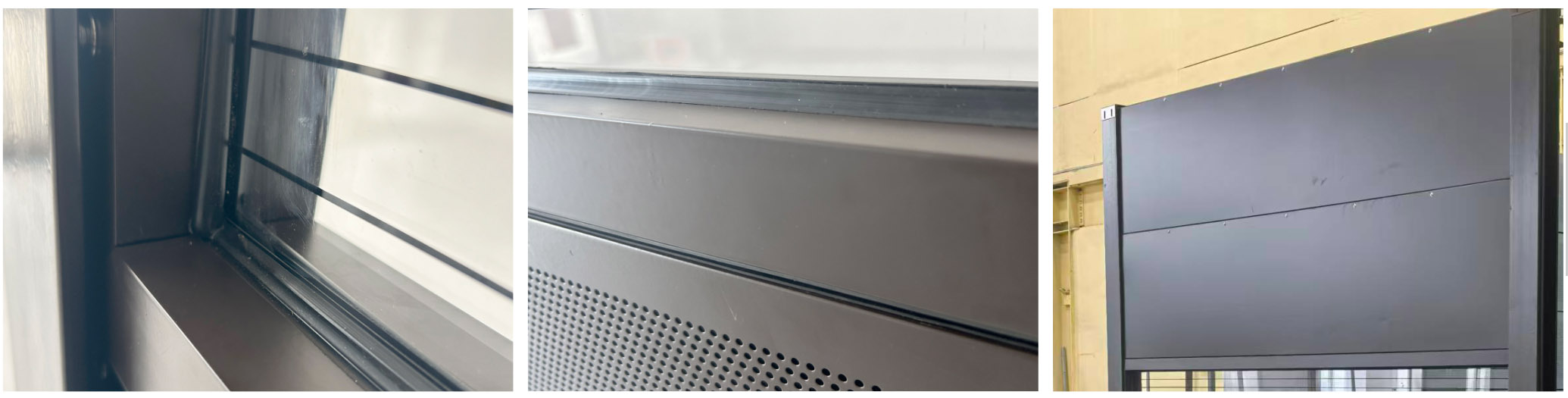 Close‑up of acrylic transparent noise reduction sound barrier panel Close‑up of acrylic transparent noise reduction sound barrier panel