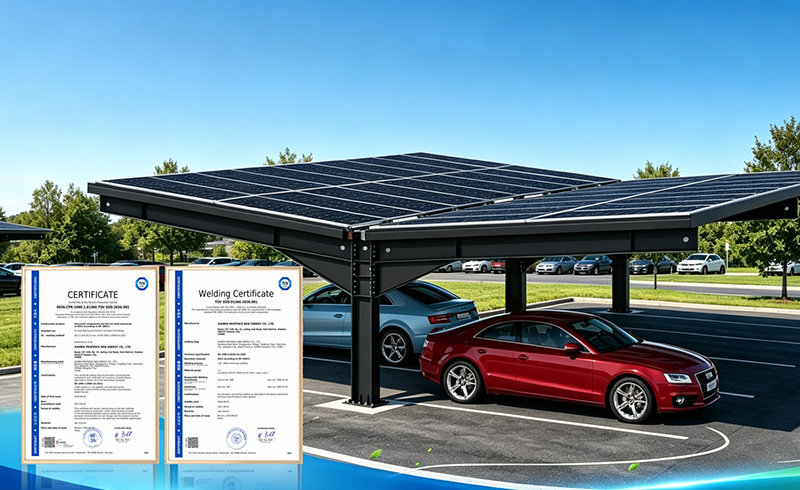 PROFENCE.ENERGY ha ottenuto la certificazione CE (EN 1090) e la serie di prodotti Carport ha aperto un nuovo capitolo nel mercato europeo.