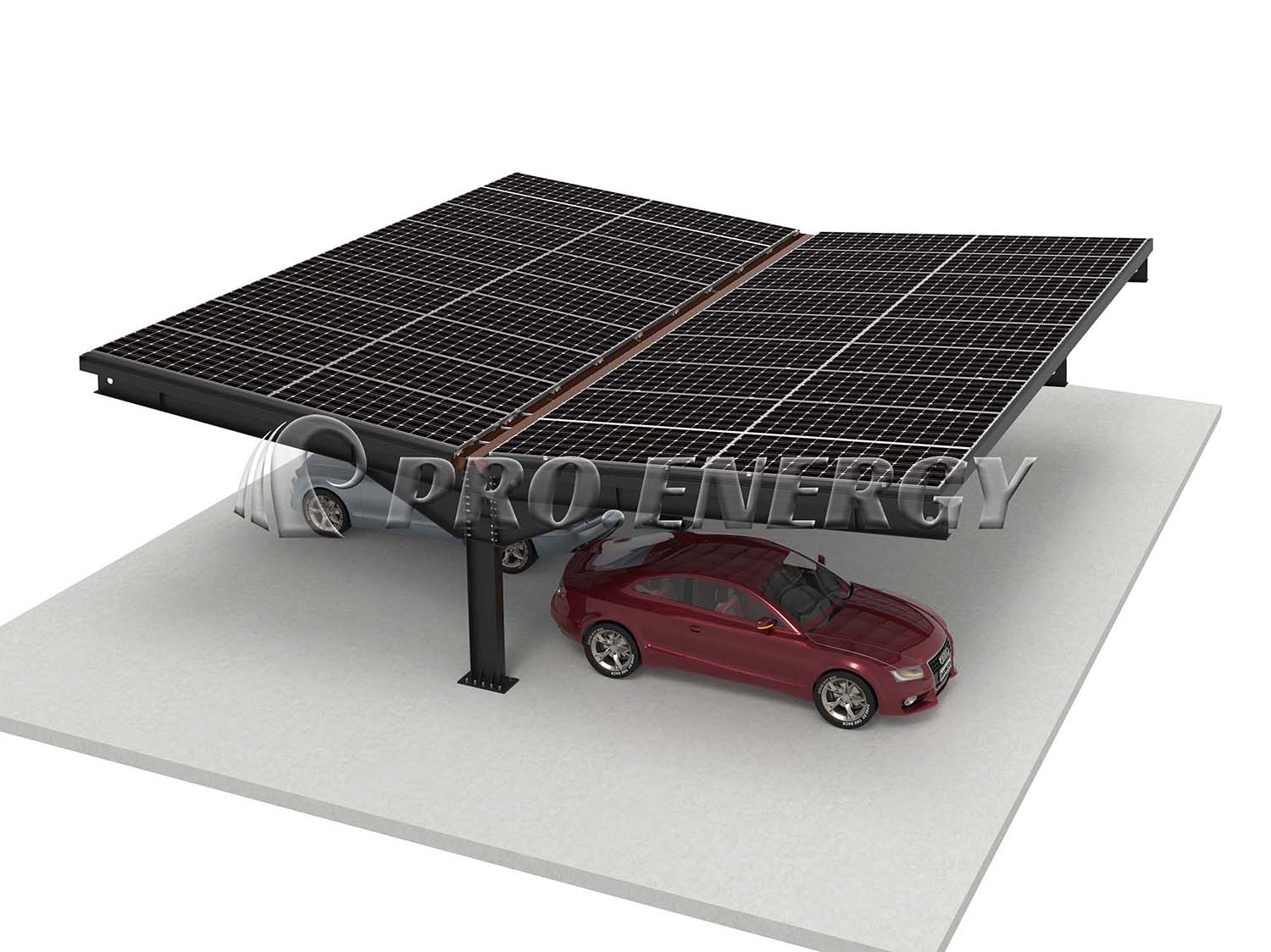 PROFENCE.ENERGY double parking solar carport 3D rendering